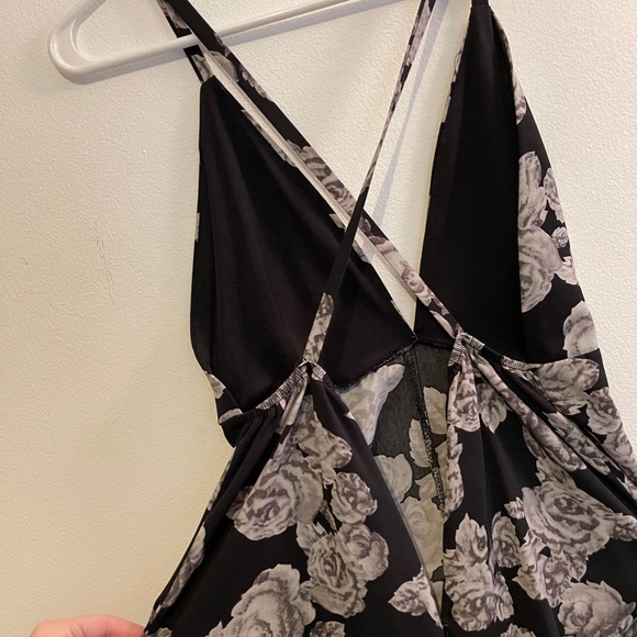 Top Shop Cross Back Rose Print Romper XS - Picture 2 of 2